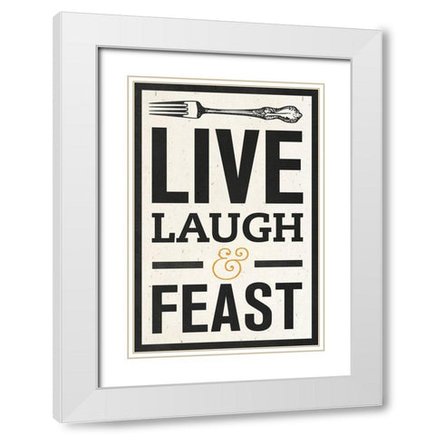 Live Laugh White Modern Wood Framed Art Print with Double Matting by SD Graphics Studio