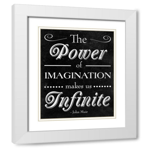 Power of Imagination White Modern Wood Framed Art Print with Double Matting by SD Graphics Studio