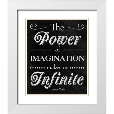 Power of Imagination White Modern Wood Framed Art Print with Double Matting by SD Graphics Studio