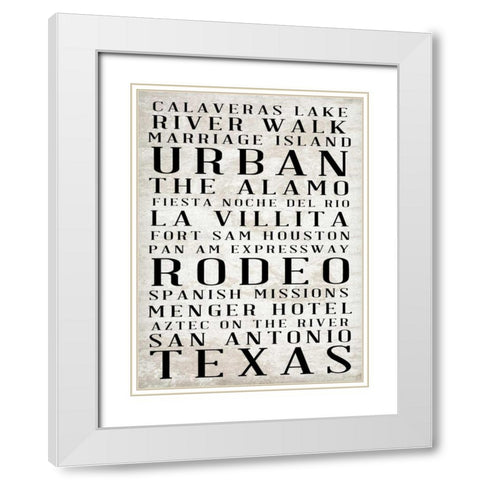 Southwest Text Border I White Modern Wood Framed Art Print with Double Matting by Sundance Studio