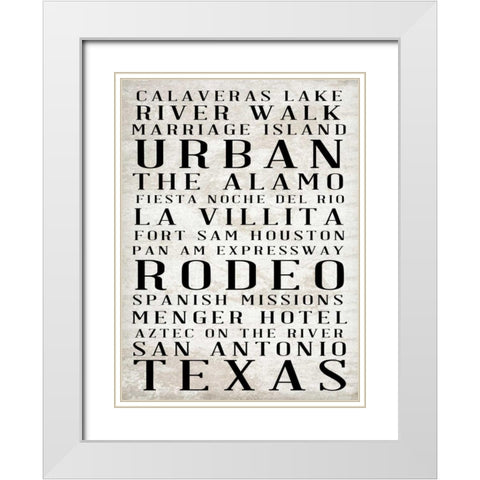 Southwest Text Border I White Modern Wood Framed Art Print with Double Matting by Sundance Studio