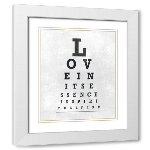 Eye Chart Typography I White Modern Wood Framed Art Print with Double Matting by SD Graphics Studio