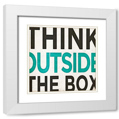 Outside Square I White Modern Wood Framed Art Print with Double Matting by SD Graphics Studio