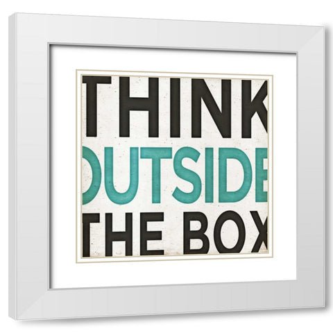 Outside Square Border I White Modern Wood Framed Art Print with Double Matting by Sundance Studio