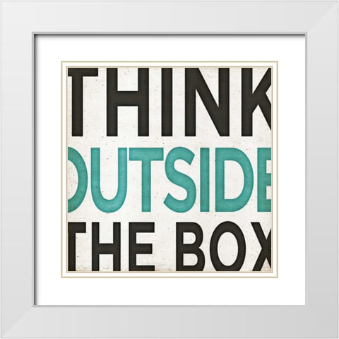 Outside Square Border I White Modern Wood Framed Art Print with Double Matting by Sundance Studio