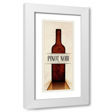 Vintage Wine I White Modern Wood Framed Art Print with Double Matting by SD Graphics Studio