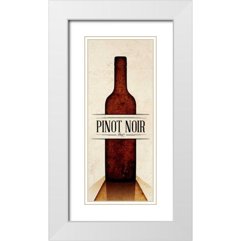 Vintage Wine I White Modern Wood Framed Art Print with Double Matting by SD Graphics Studio