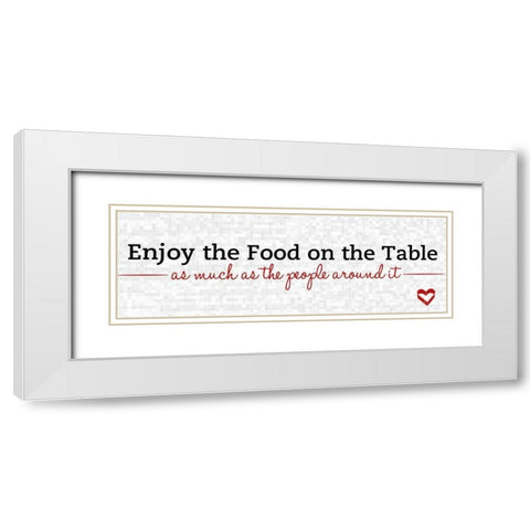 Enjoy the Food White Modern Wood Framed Art Print with Double Matting by SD Graphics Studio