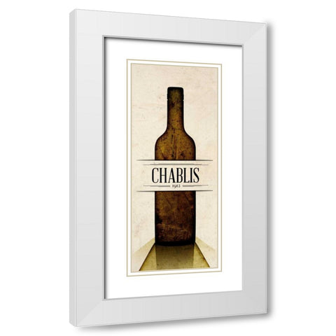 Vintage Wines II White Modern Wood Framed Art Print with Double Matting by SD Graphics Studio