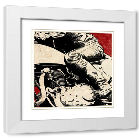 Cycle Body White Modern Wood Framed Art Print with Double Matting by SD Graphics Studio