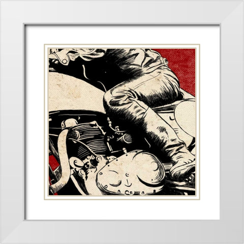 Cycle Body White Modern Wood Framed Art Print with Double Matting by SD Graphics Studio