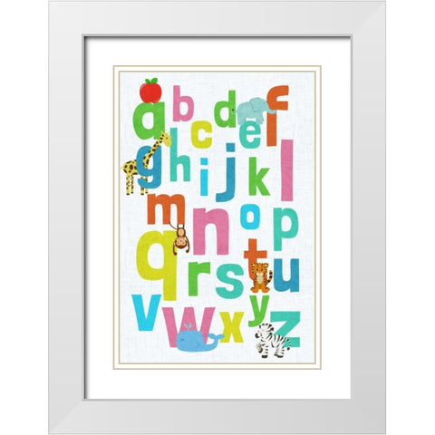 Alphabet White Modern Wood Framed Art Print with Double Matting by SD Graphics Studio