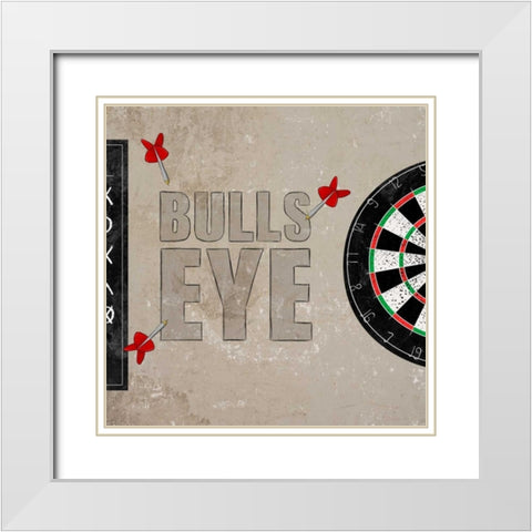 Bulls Eye White Modern Wood Framed Art Print with Double Matting by SD Graphics Studio