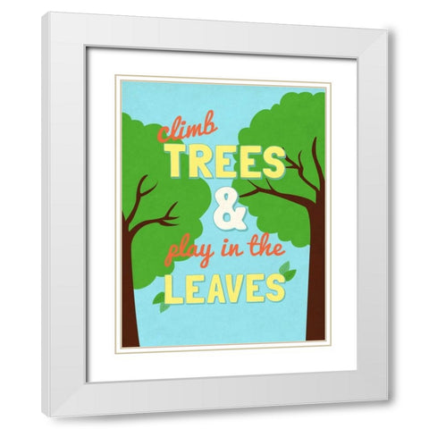 Climb Trees White Modern Wood Framed Art Print with Double Matting by SD Graphics Studio