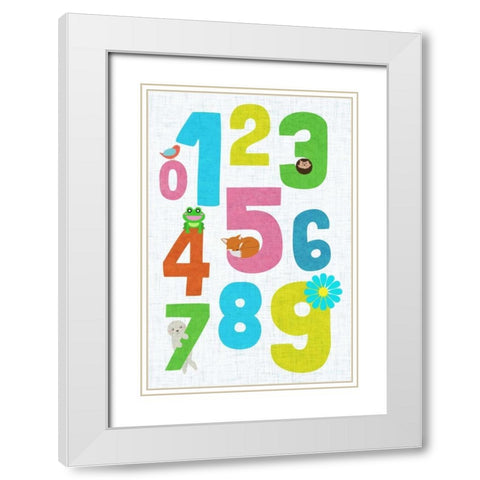 123 White Modern Wood Framed Art Print with Double Matting by SD Graphics Studio
