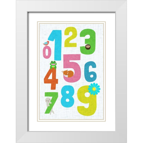 123 White Modern Wood Framed Art Print with Double Matting by SD Graphics Studio