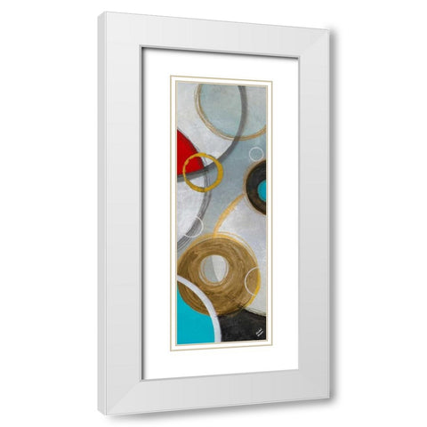 Playful Abstract II White Modern Wood Framed Art Print with Double Matting by Marcon, Michael
