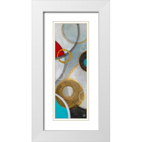 Playful Abstract II White Modern Wood Framed Art Print with Double Matting by Marcon, Michael