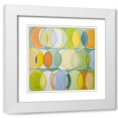 Circle Around on Blue II White Modern Wood Framed Art Print with Double Matting by Loreth, Lanie