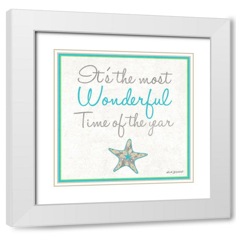 Most Wonderful Time White Modern Wood Framed Art Print with Double Matting by Biscardi, Nicholas
