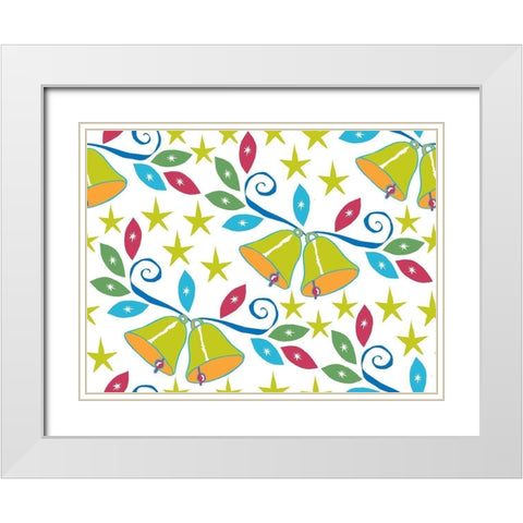 Holiday Times Pattern III White Modern Wood Framed Art Print with Double Matting by Biscardi, Nicholas