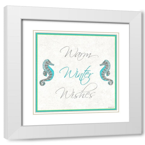Winter Wishes Square White Modern Wood Framed Art Print with Double Matting by Biscardi, Nicholas