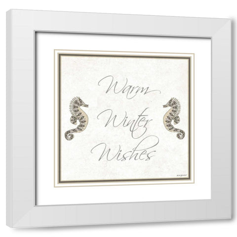 Silver Coast Christmas Square III White Modern Wood Framed Art Print with Double Matting by Biscardi, Nicholas