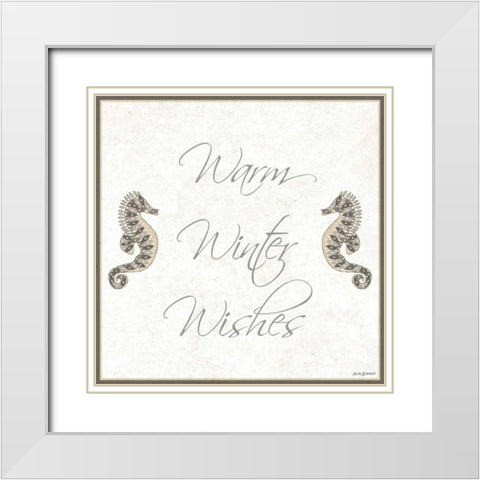 Silver Coast Christmas Square III White Modern Wood Framed Art Print with Double Matting by Biscardi, Nicholas