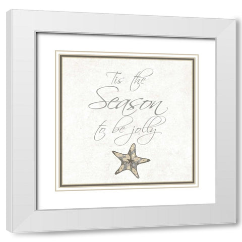 Silver Coast Christmas Square IV White Modern Wood Framed Art Print with Double Matting by Biscardi, Nicholas