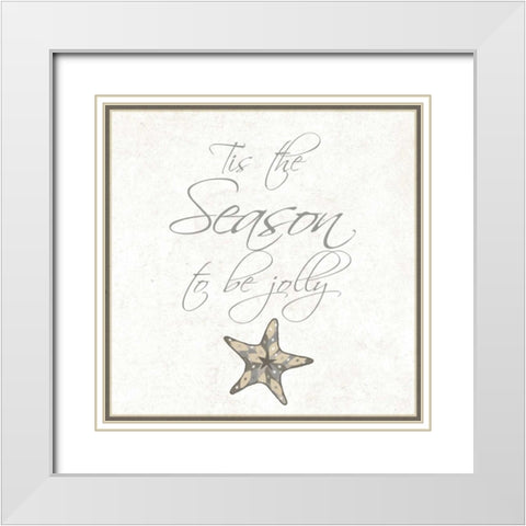 Silver Coast Christmas Square IV White Modern Wood Framed Art Print with Double Matting by Biscardi, Nicholas