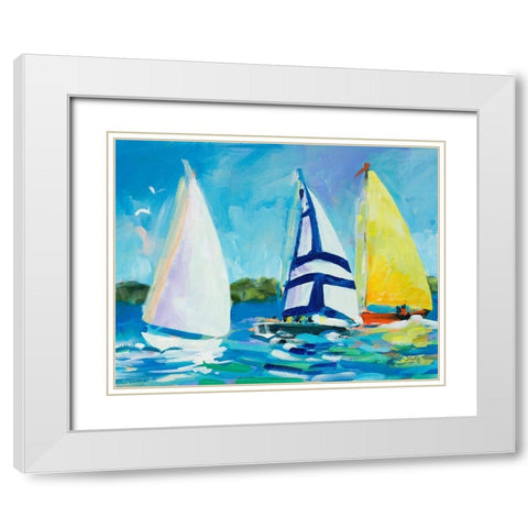 The Regatta White Modern Wood Framed Art Print with Double Matting by Slivka, Jane