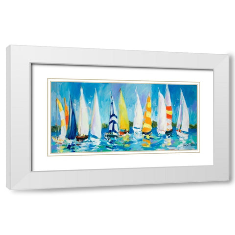The Regatta White Modern Wood Framed Art Print with Double Matting by Slivka, Jane