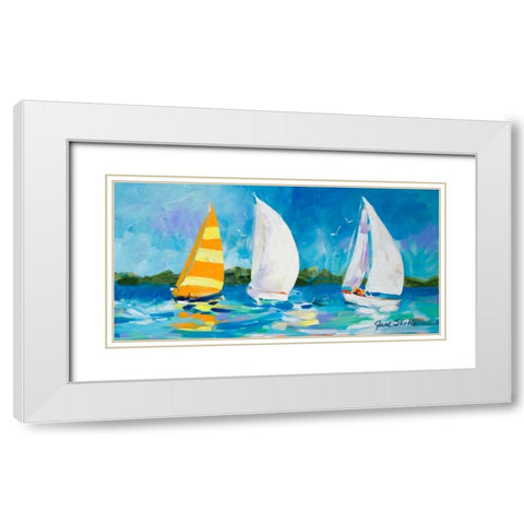 The Regatta II White Modern Wood Framed Art Print with Double Matting by Slivka, Jane