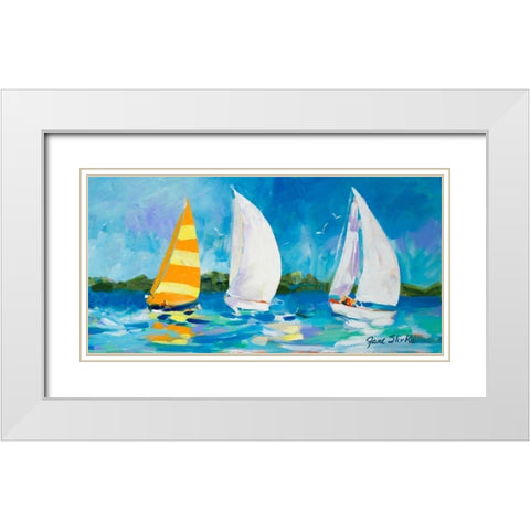The Regatta II White Modern Wood Framed Art Print with Double Matting by Slivka, Jane