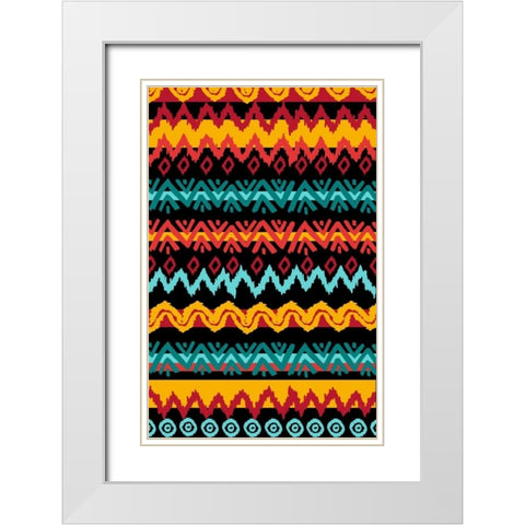 Navajo Mission Teal White Modern Wood Framed Art Print with Double Matting by Biscardi, Nicholas
