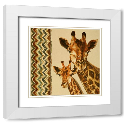 Chevron Safari I White Modern Wood Framed Art Print with Double Matting by Pinto, Patricia