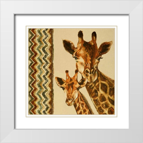 Chevron Safari I White Modern Wood Framed Art Print with Double Matting by Pinto, Patricia