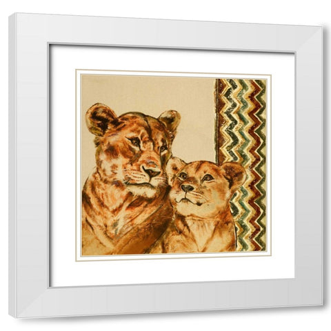 Chevron Safari II White Modern Wood Framed Art Print with Double Matting by Pinto, Patricia