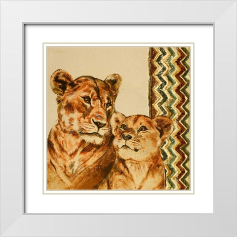Chevron Safari II White Modern Wood Framed Art Print with Double Matting by Pinto, Patricia