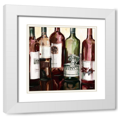 BandG Bottles Square II White Modern Wood Framed Art Print with Double Matting by French-Roussia, Heather A.