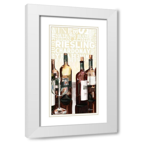 Wine Typography I White Modern Wood Framed Art Print with Double Matting by French-Roussia, Heather A.