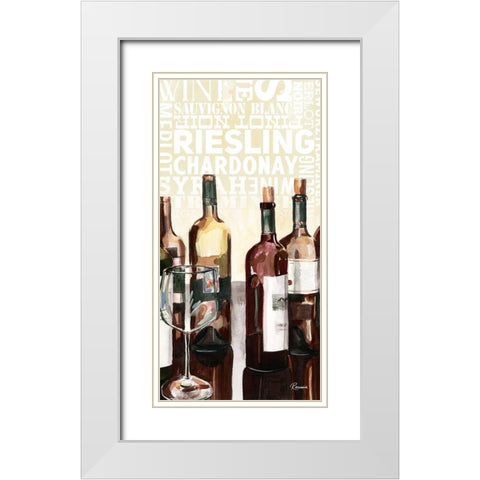 Wine Typography I White Modern Wood Framed Art Print with Double Matting by French-Roussia, Heather A.