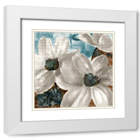 Walk With Beauty Blue I White Modern Wood Framed Art Print with Double Matting by Loreth, Lanie