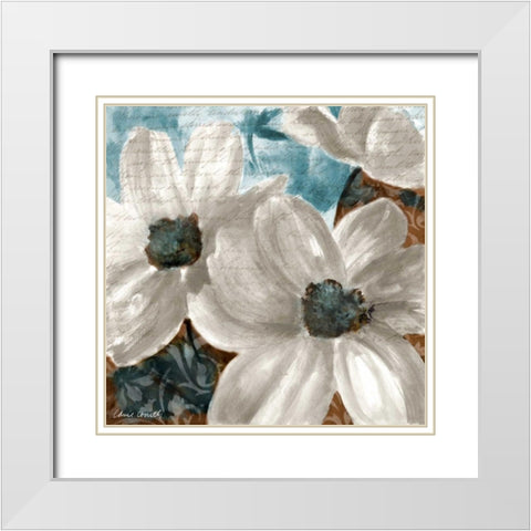 Walk With Beauty Blue I White Modern Wood Framed Art Print with Double Matting by Loreth, Lanie