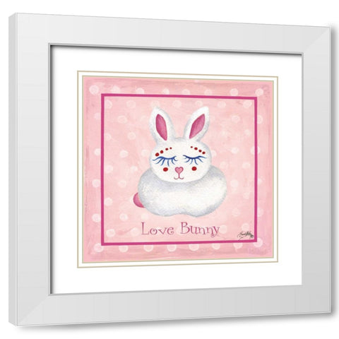 Bunny White Modern Wood Framed Art Print with Double Matting by Medley, Elizabeth