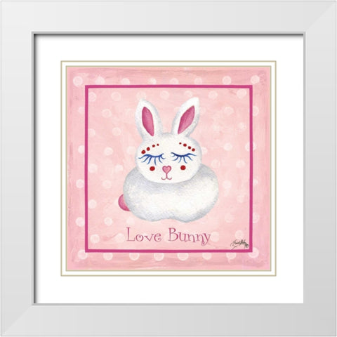 Bunny White Modern Wood Framed Art Print with Double Matting by Medley, Elizabeth