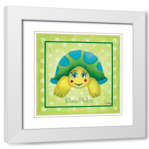 Turtle Border White Modern Wood Framed Art Print with Double Matting by Medley, Elizabeth