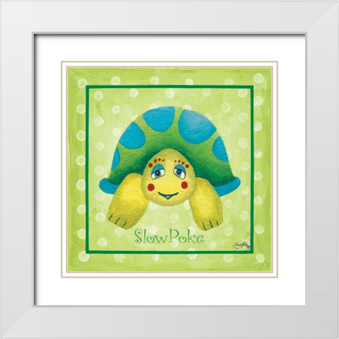 Turtle Border White Modern Wood Framed Art Print with Double Matting by Medley, Elizabeth