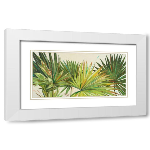 Arte Verde I White Modern Wood Framed Art Print with Double Matting by Pinto, Patricia