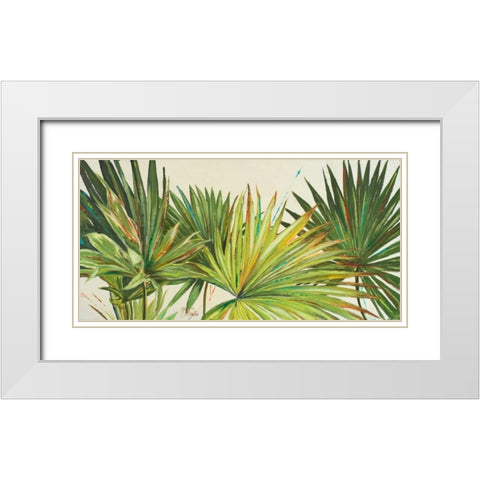 Arte Verde I White Modern Wood Framed Art Print with Double Matting by Pinto, Patricia